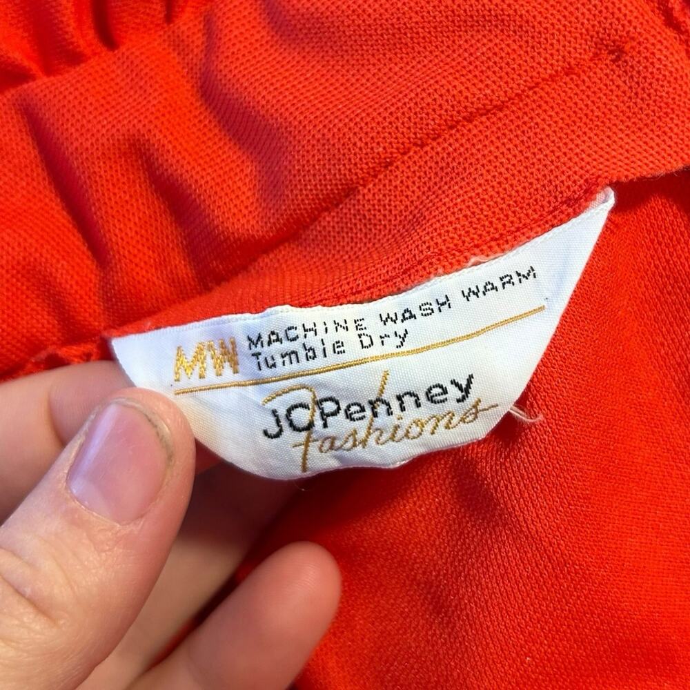 Vintage 70s JC Penney Red Ruffle Maxi Dress Sz M - Picture 5 of 16